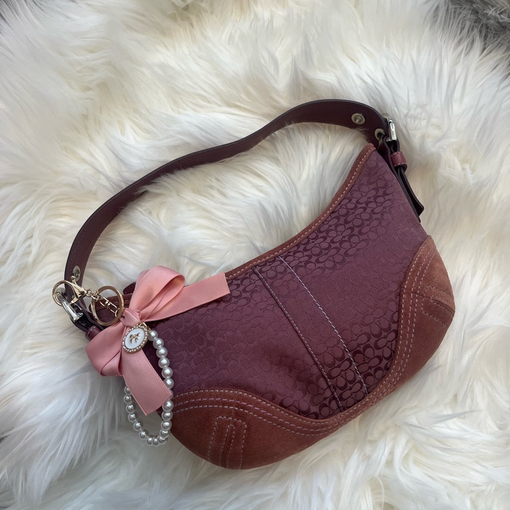 Coach Y2K Mauve Jacquard Signature C Soho Hobo Bag 2005